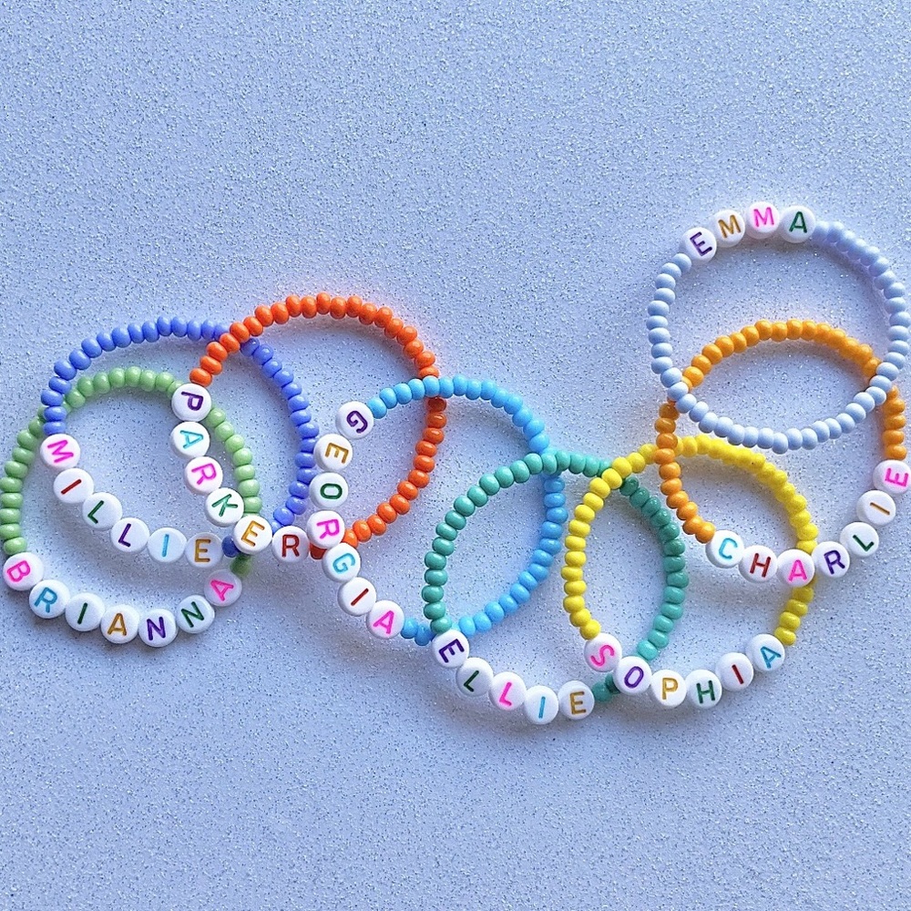 1 Personalized kids bracelet, custom jewelry, cute handmade, accessories rainbow
